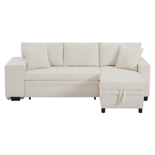 Shaped corner sofa - bed, pull