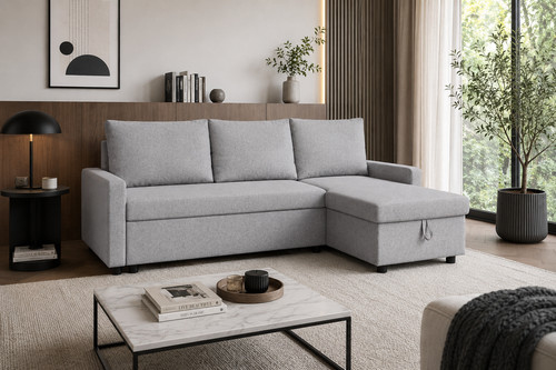 Grey corner sofa - bed, l
