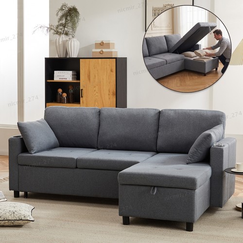 Shaped corner sofa bed - l,