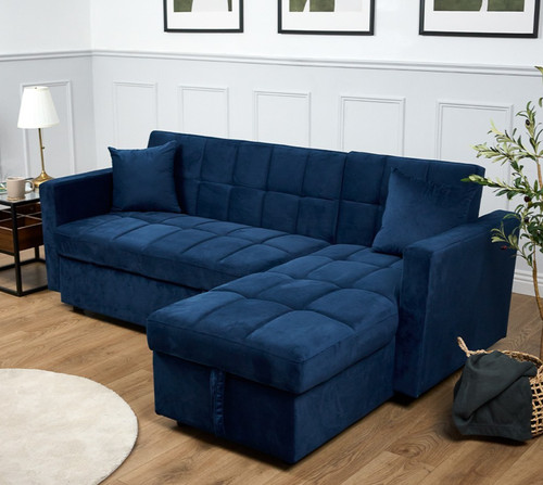 Velvet corner sofa bed - corner,
