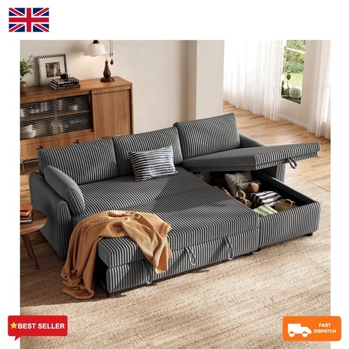 Corduroy corner sofa - sofa, bed