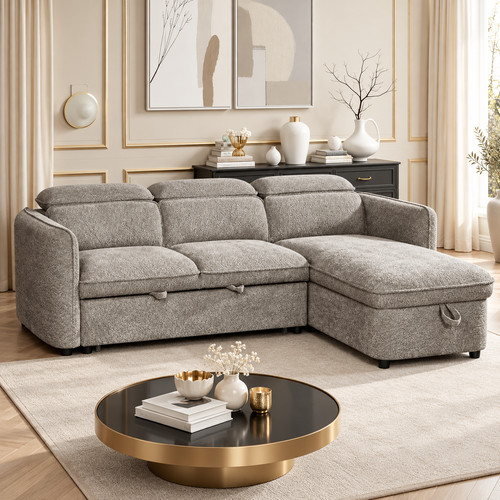 Capri grey corner sofa - corner, bed