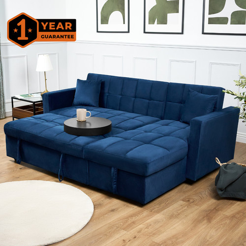 Velvet corner sofa - corner, with