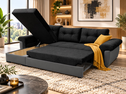 Corner sofa bed - sofa, with