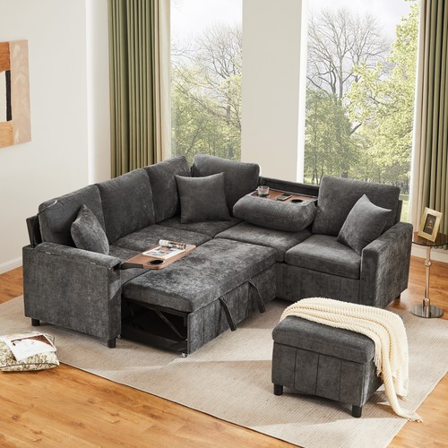 Shaped corner sofa bed - l,