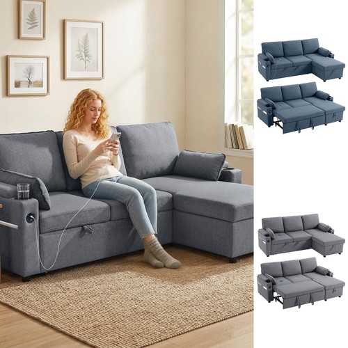 Corner sofa bed shaped - corner, l