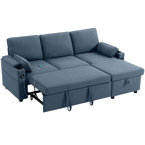 Homcom corner sofa bed l - corner, bed,