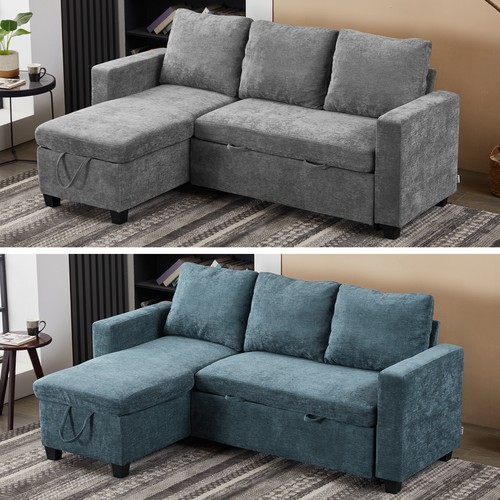 Shaped corner sofa bed - sofa,