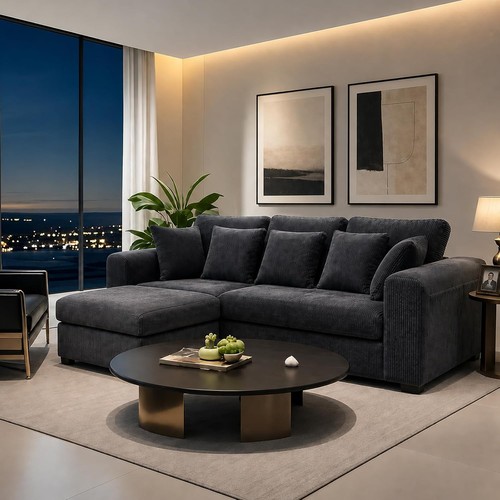 Jumbo cord corner sofa - cord,